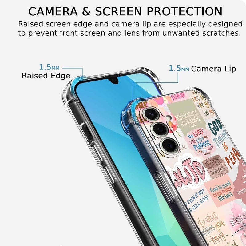 Tobelint Case for Samsung Galaxy A16 with Christian Design,Jesus Bible Verse Collage,Clear Slim Soft TPU Bumper Phone Cover,6.7”(Christian,A16) - Image 3